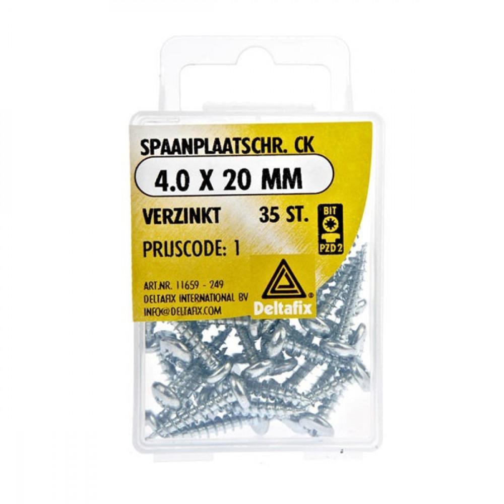 Deltafix Spaanplaatschroef CK 4.0x20mm Set 35st