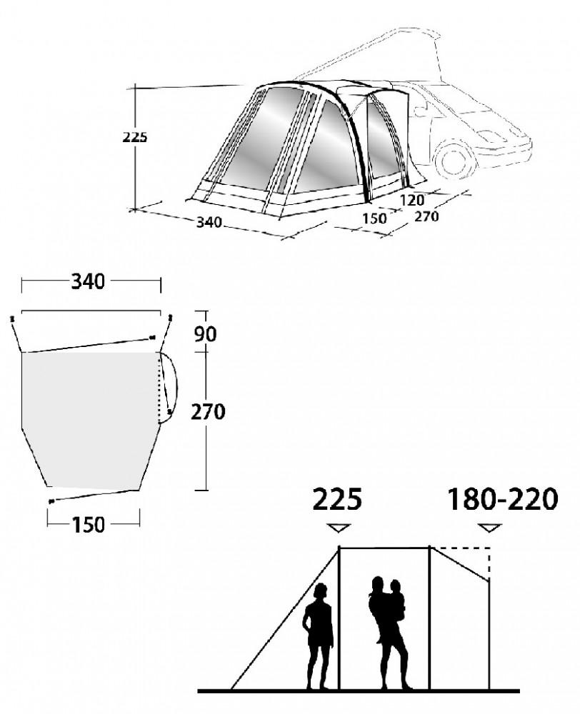 Outwell Busvoortent San Diego Freeway SA Smartair