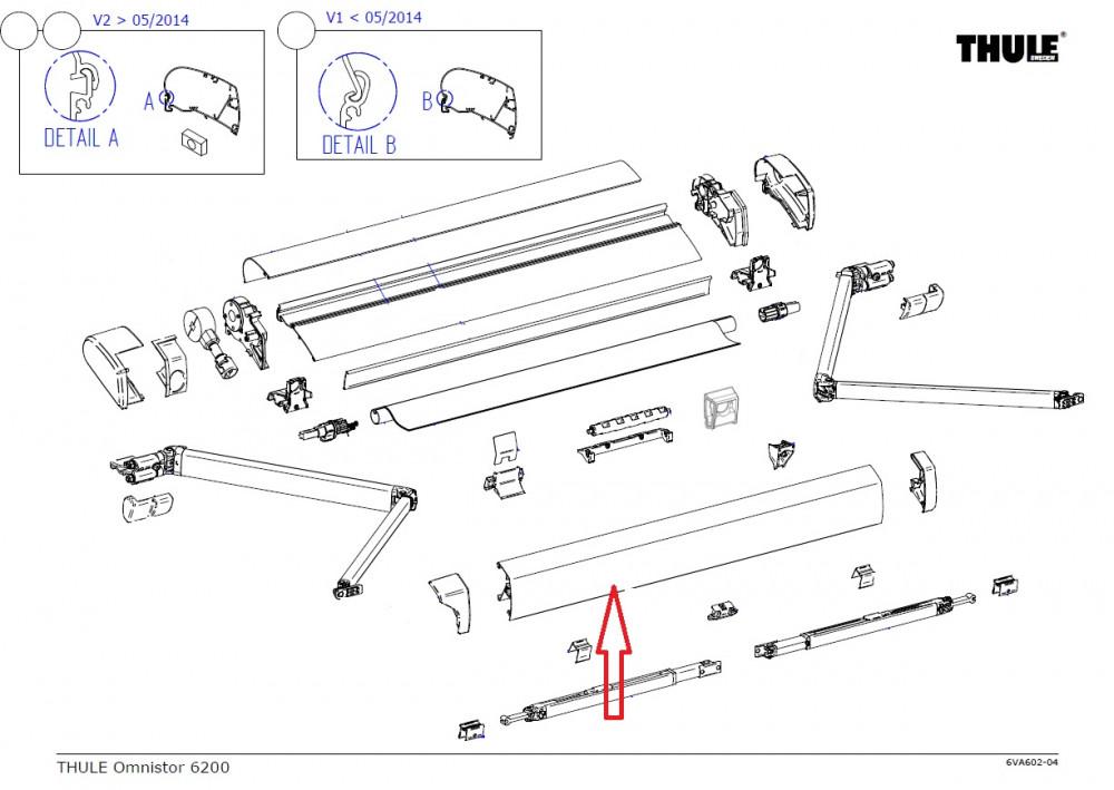 Thule lead rail 6200 4,5m white