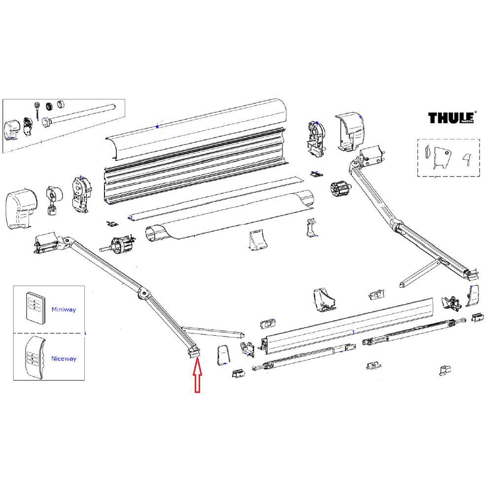 Thule Eindstuk Knikarm Leadrail L+R 8000/9200