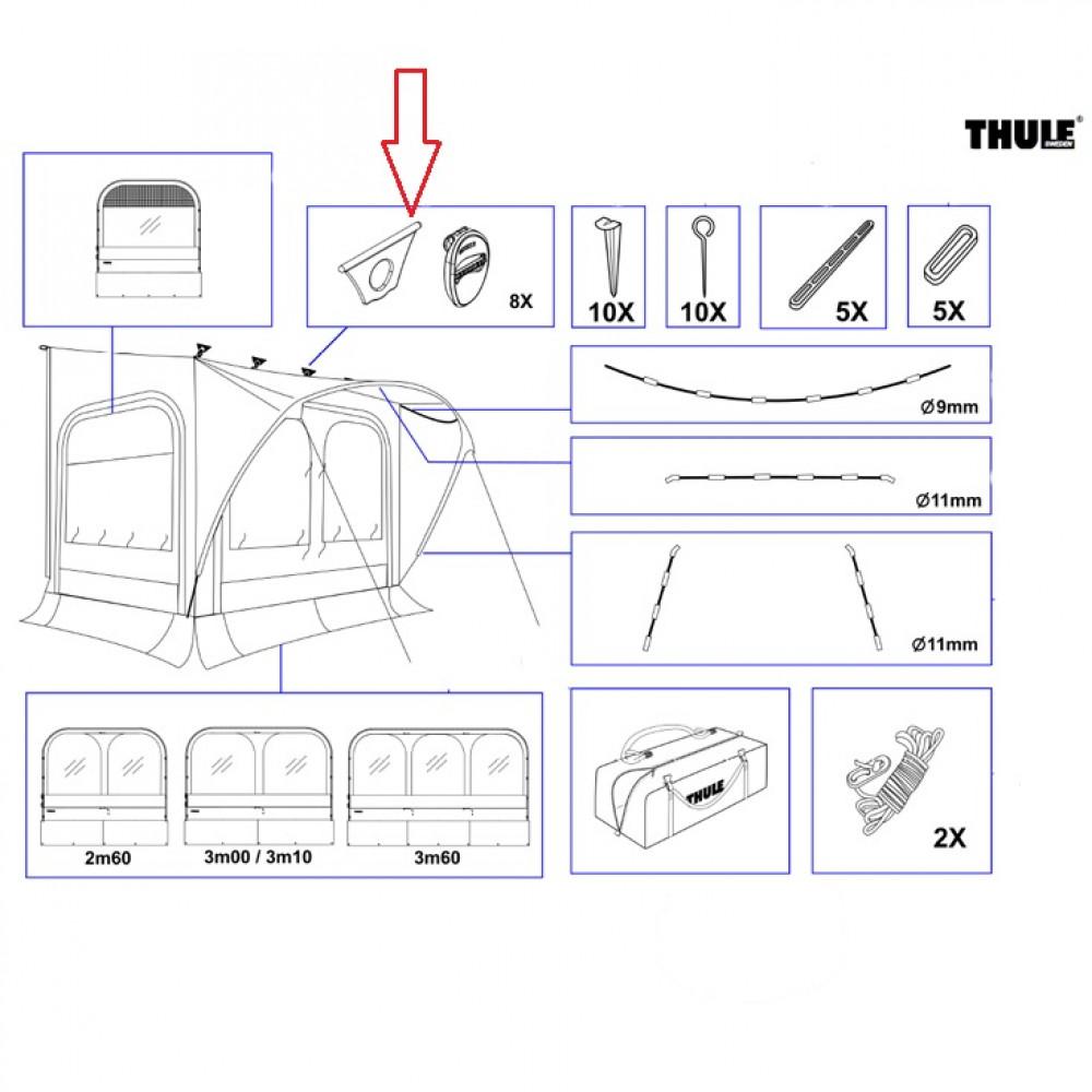 Thule QuickFit/EasyLink Fixation Pieces Lead Rail 8st.