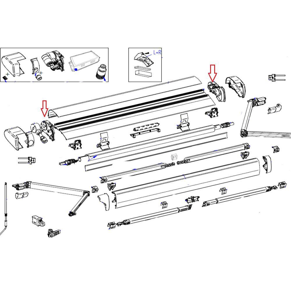 Thule 6300 Binnenkap LH+RH Geanodiseerd