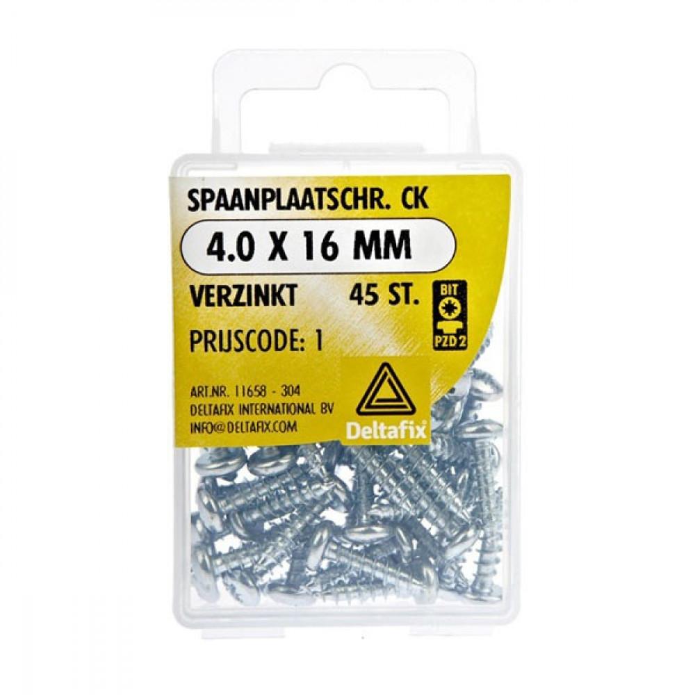 Deltafix Spaanplaatschroef CK 4.0x16mm Set 45st