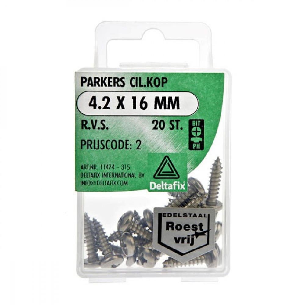 Deltafix Parker CK RVS 4.2x16mm Set 20st