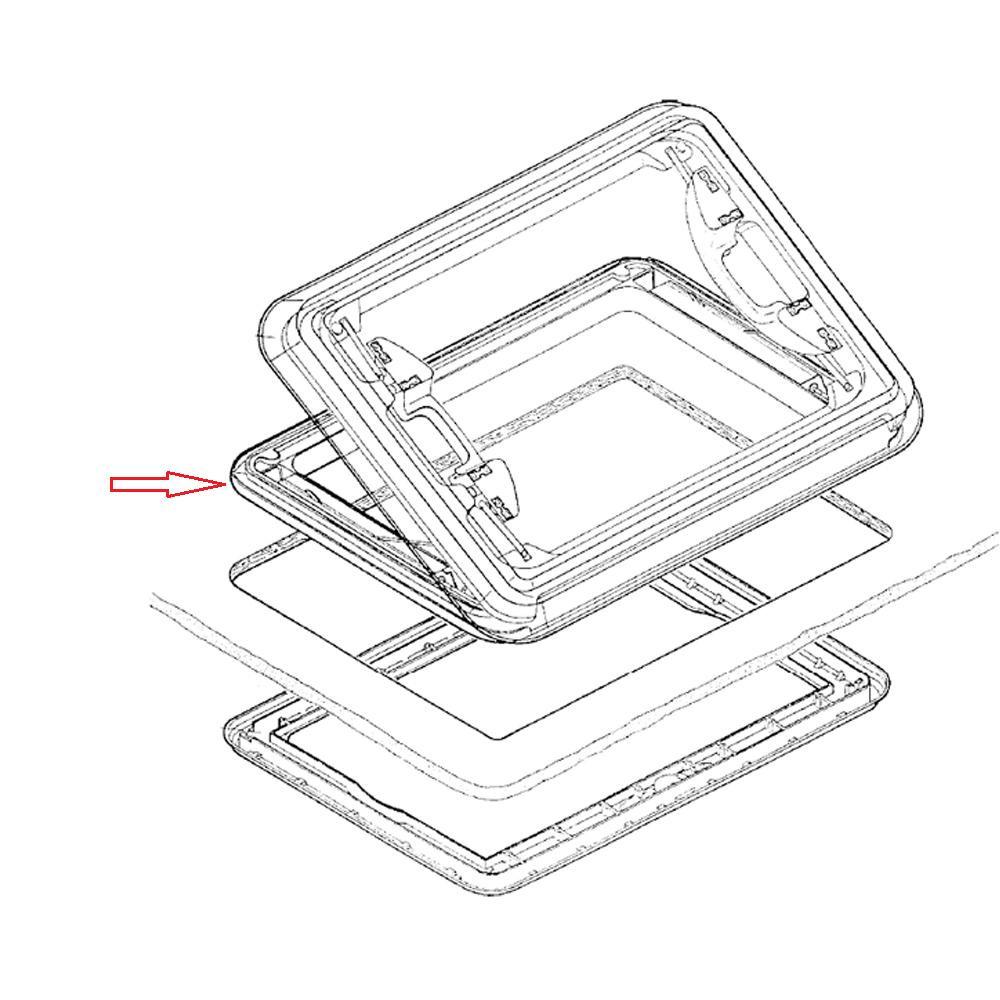 Dometic Heki 1 Inbouwkader voor Glaskoepel